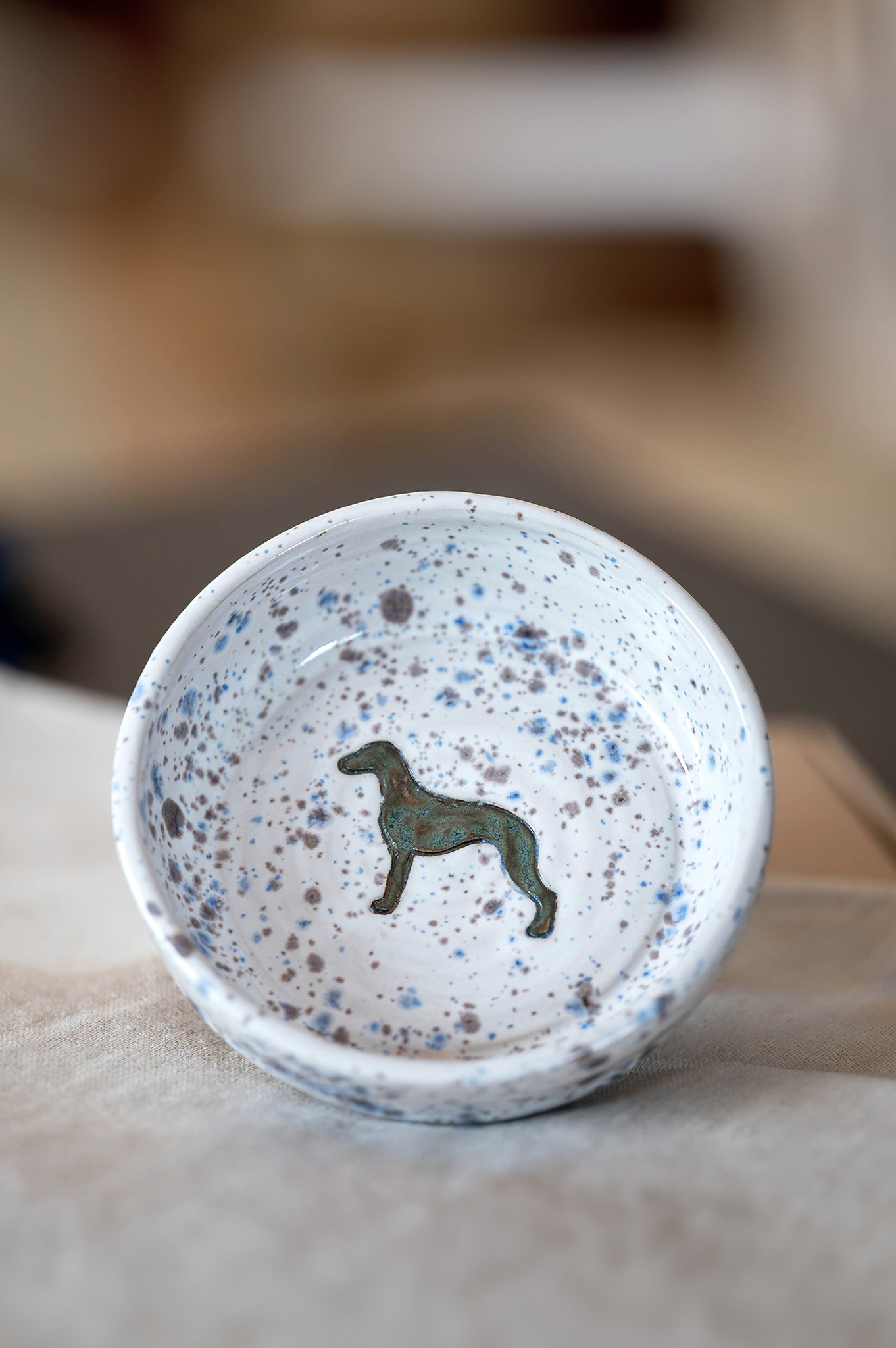 Ceramiczna miska dla psa z chartem - mała