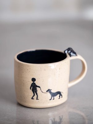 Ceramiczny kubek - dziewczynka i pies