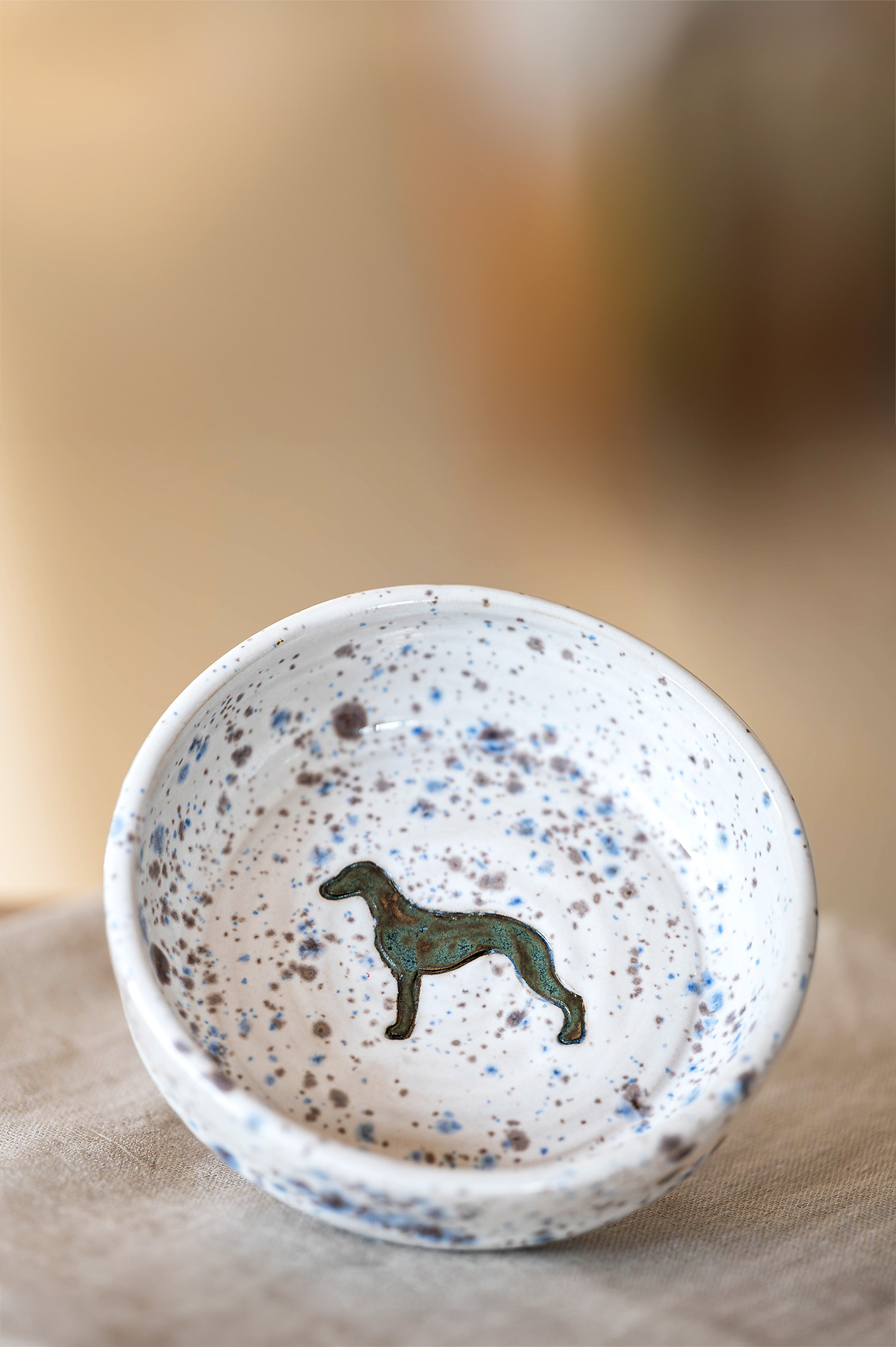 Ceramiczna miska dla psa z chartem - mała - obrazek 4